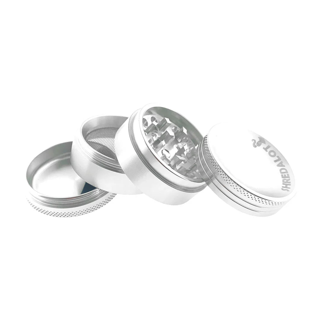 Sir Shredalot 4 Piece Curve Top Metal Herb Grinder - 50mm - Discreet Smoker
