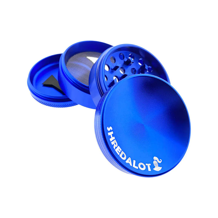 Sir Shredalot 4 Piece Curve Top Metal Herb Grinder - 63mm, Blue