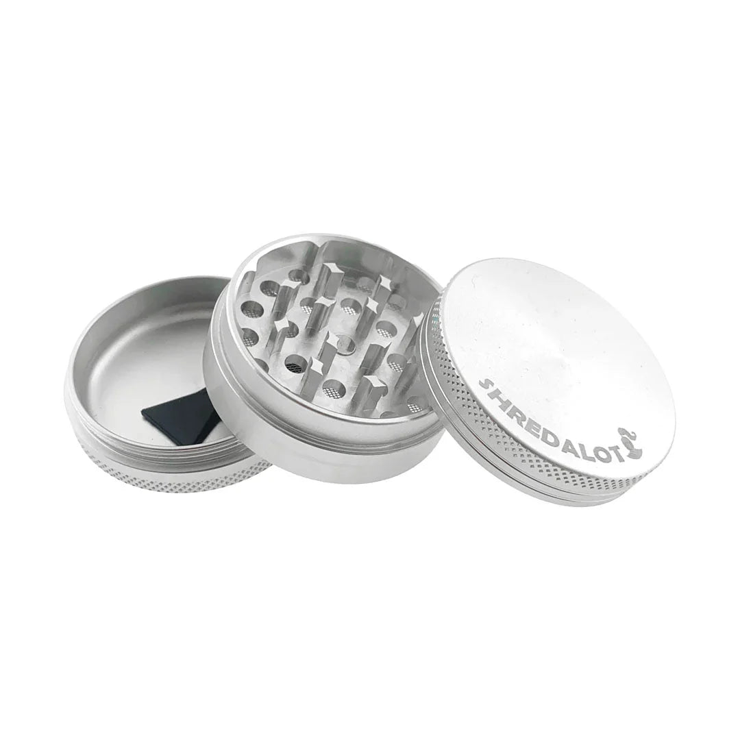 Sir Shredalot 3 Piece Metal Herb Grinder - 50mm - Discreet Smoker