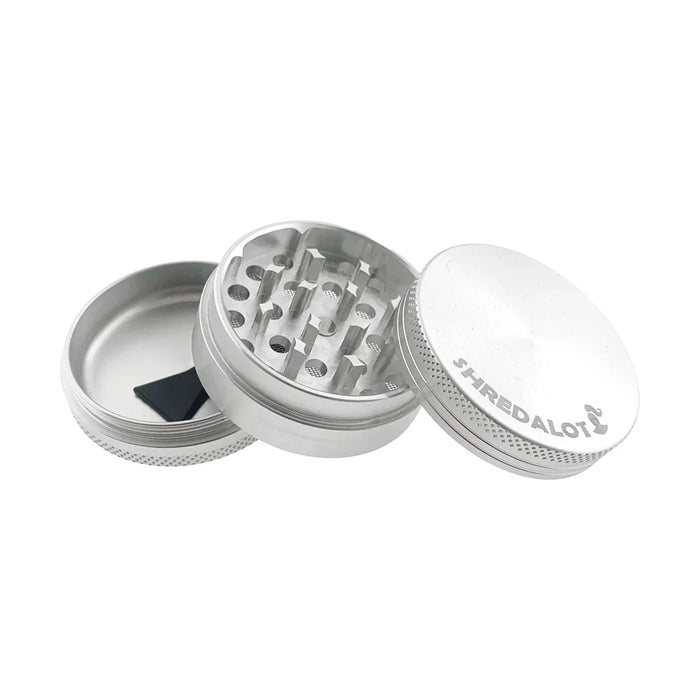 Sir Shredalot 3 Piece Metal Herb Grinder - 50mm, Silver