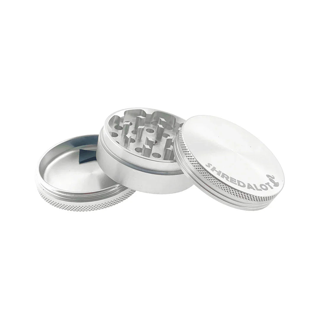 Sir Shredalot 3 Piece Metal Herb Grinder - 63mm - Discreet Smoker