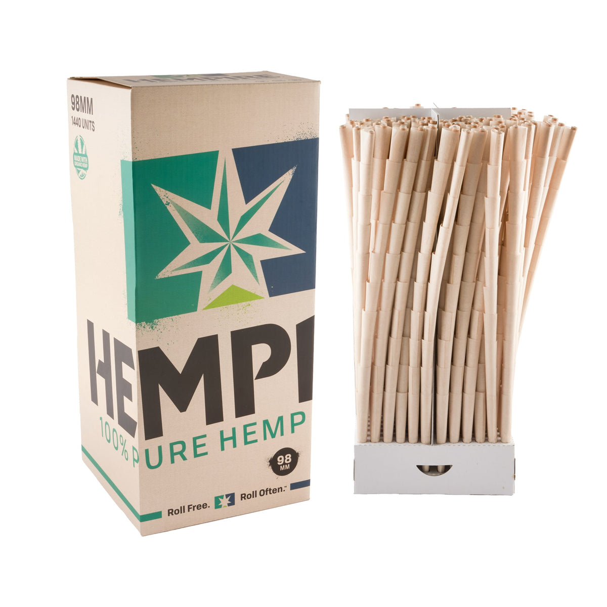 Hempire Paper Cones - 98mm - 1440pc - Discreet Smoker