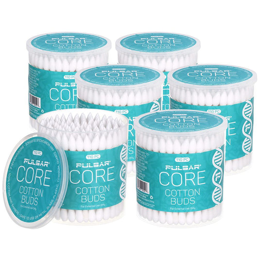 6CT BUNDLE - 110PC TUB - Pulsar CORE Dual Tip Cotton Buds - Discreet Smoker