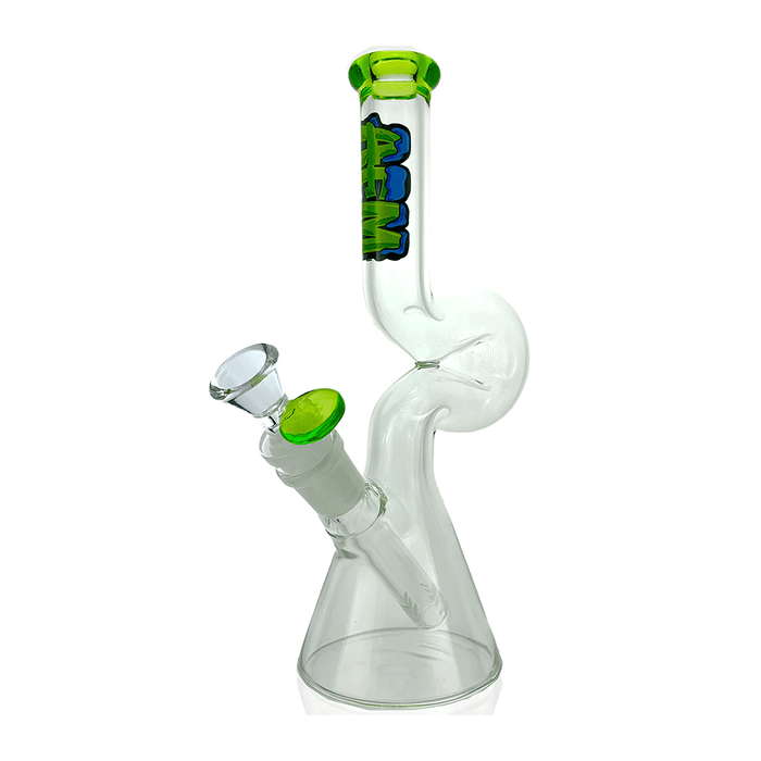 AFM Glass 9" Mini Hunchback Glass Water Pipe, Clear Green