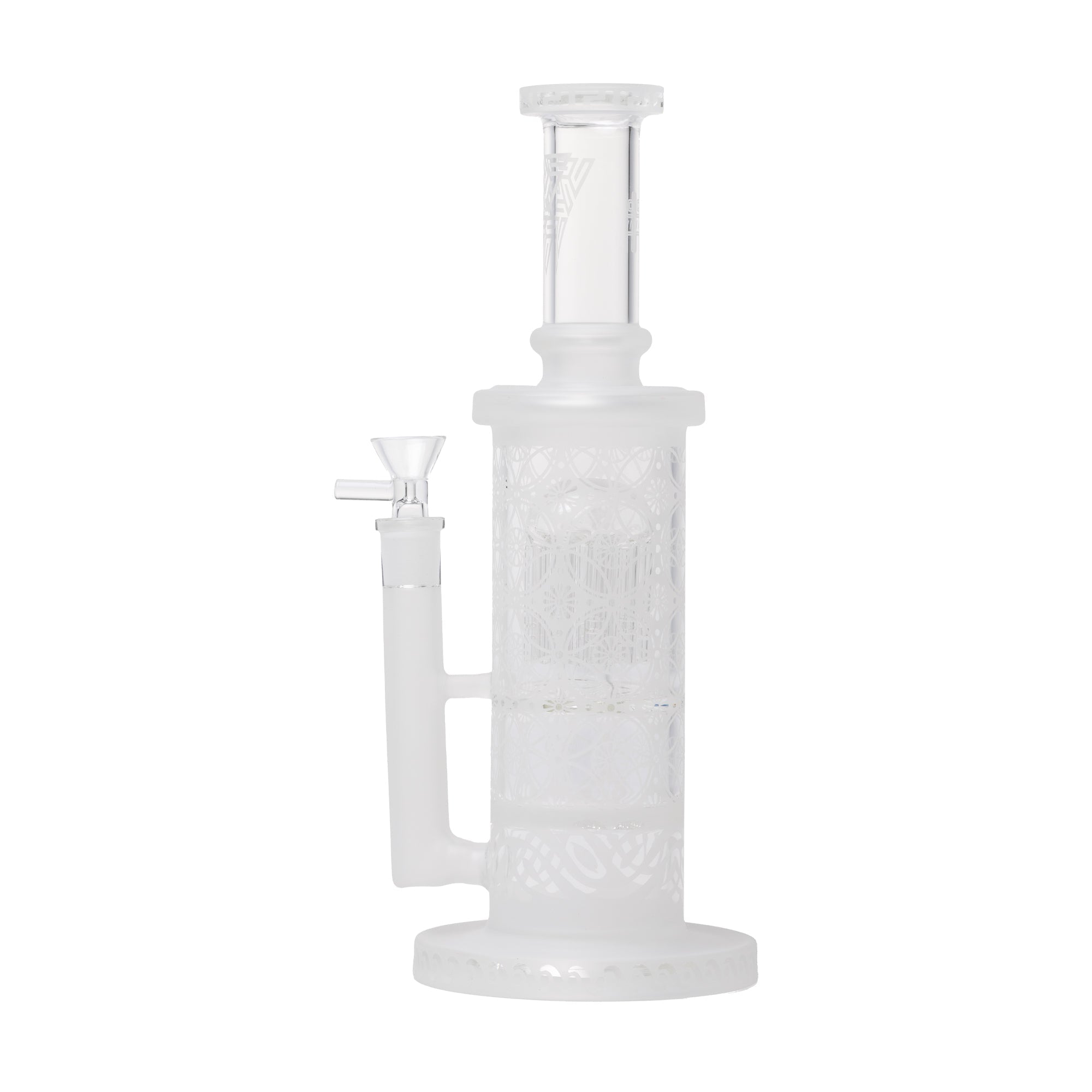 Human Grade Sacred Straight Sandblasted Glass Water Pipe - Discreet Smoker