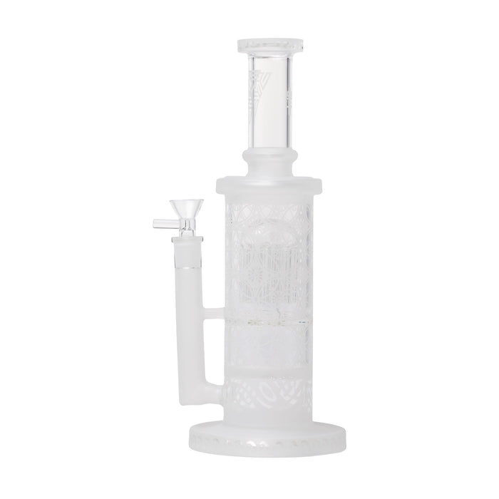 Human Grade Sacred Straight Sandblasted Glass Water Pipe, Clear