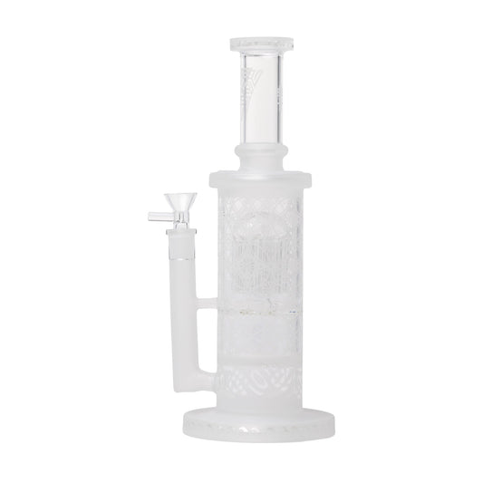 Human Grade Sacred Straight Sandblasted Glass Water Pipe - Discreet Smoker