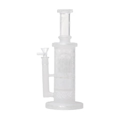 Human Grade Sacred Straight Sandblasted Glass Water Pipe - Discreet Smoker