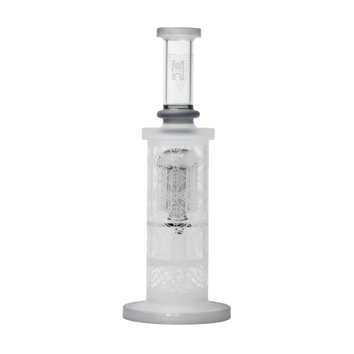 Human Grade Sacred Straight Sandblasted Glass Water Pipe - Discreet Smoker