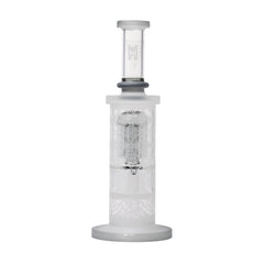 Human Grade Sacred Straight Sandblasted Glass Water Pipe - Discreet Smoker