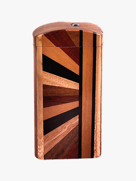 Striped Wood Dugout w/ Horizon Woodworked Design - Discreet Smoker