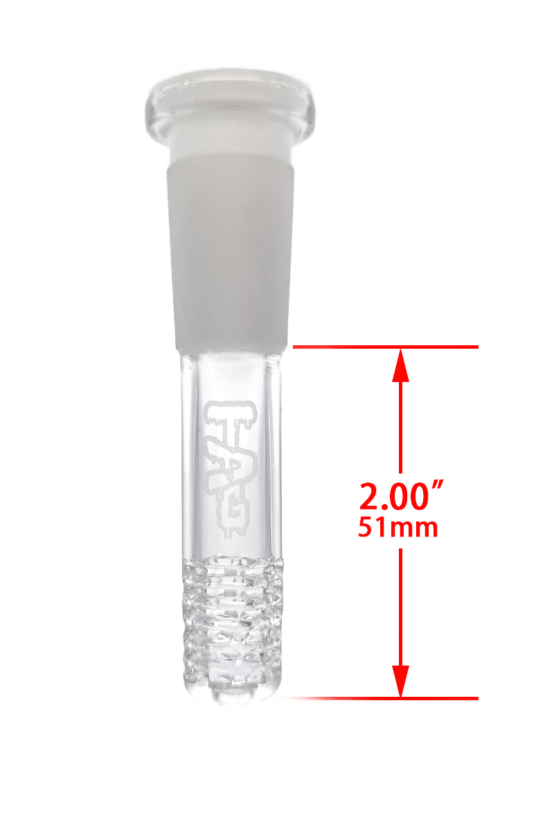 TAG - 18/14MM 6 Row x 3 (54 Hole) Open End Gridded Super Slit Downstem (5.50") - Discreet Smoker