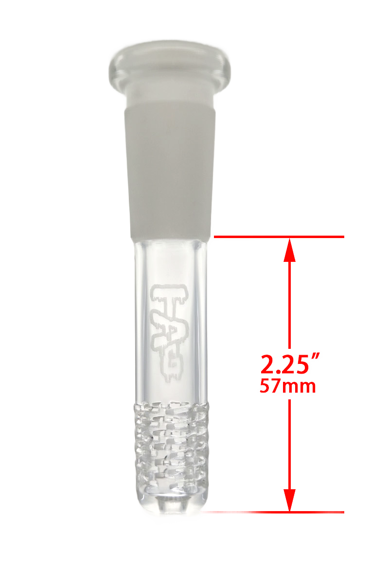 TAG - 18/14MM 6 Row x 3 (54 Hole) Open End Gridded Super Slit Downstem (5.50") - Discreet Smoker