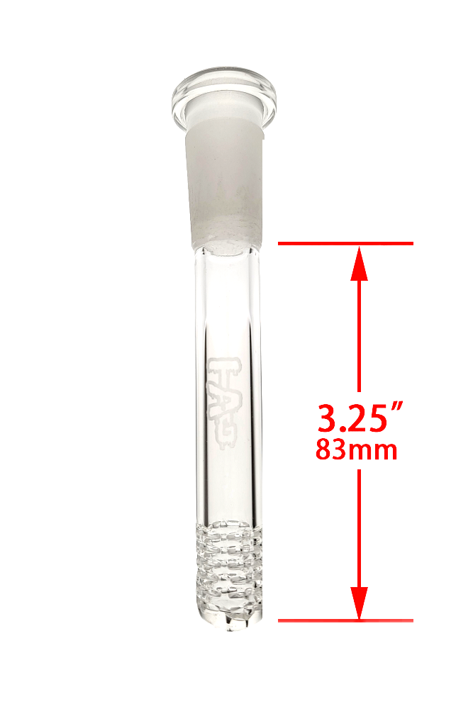TAG - 18/14MM 6 Row x 3 (54 Hole) Open End Gridded Super Slit Downstem (5.50") - Discreet Smoker