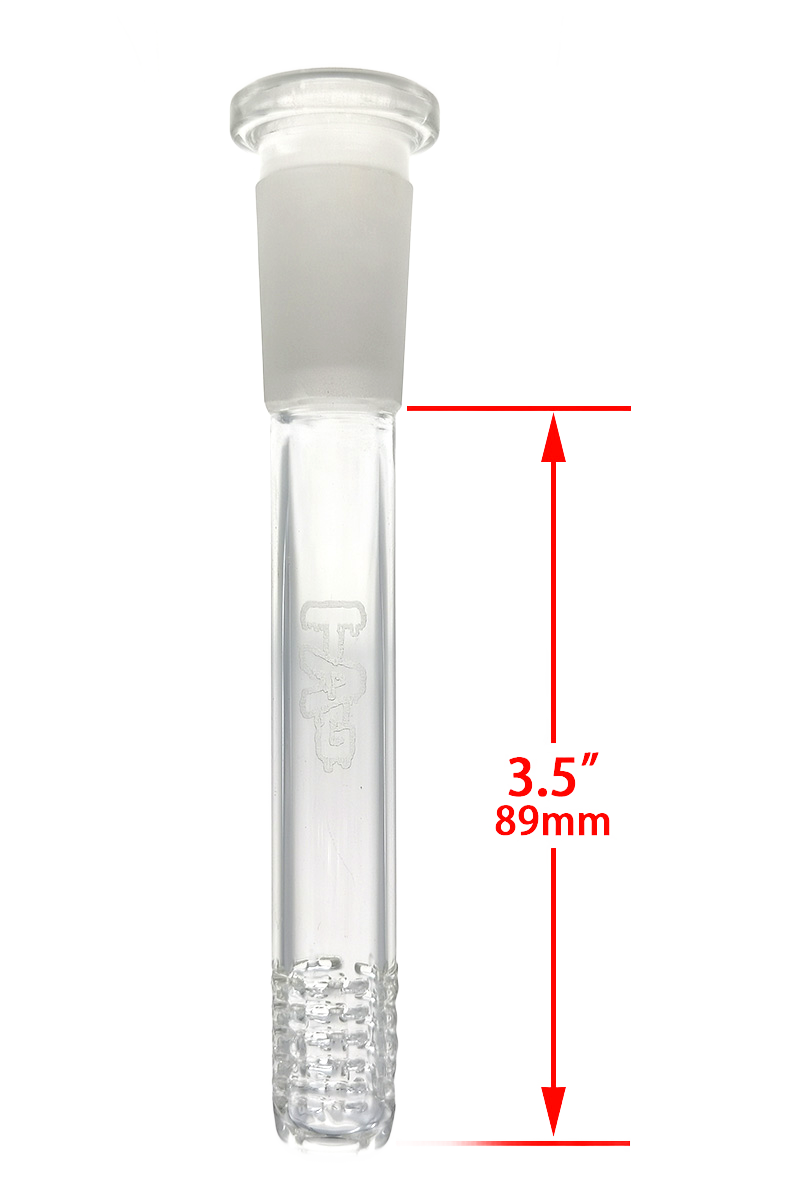 TAG - 18/14MM 6 Row x 3 (54 Hole) Open End Gridded Super Slit Downstem (5.50") - Discreet Smoker