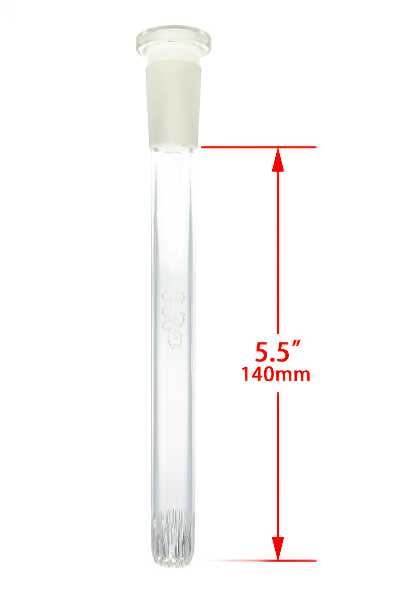 TAG - 18/14MM Closed End Rounded Super Slit Showerhead Downstem - Discreet Smoker