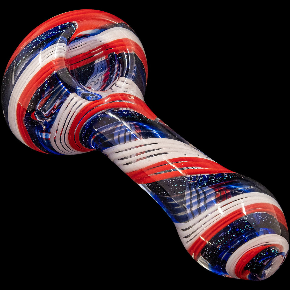 "Stars and Stripes" Glass Spoon Pipe - Discreet Smoker