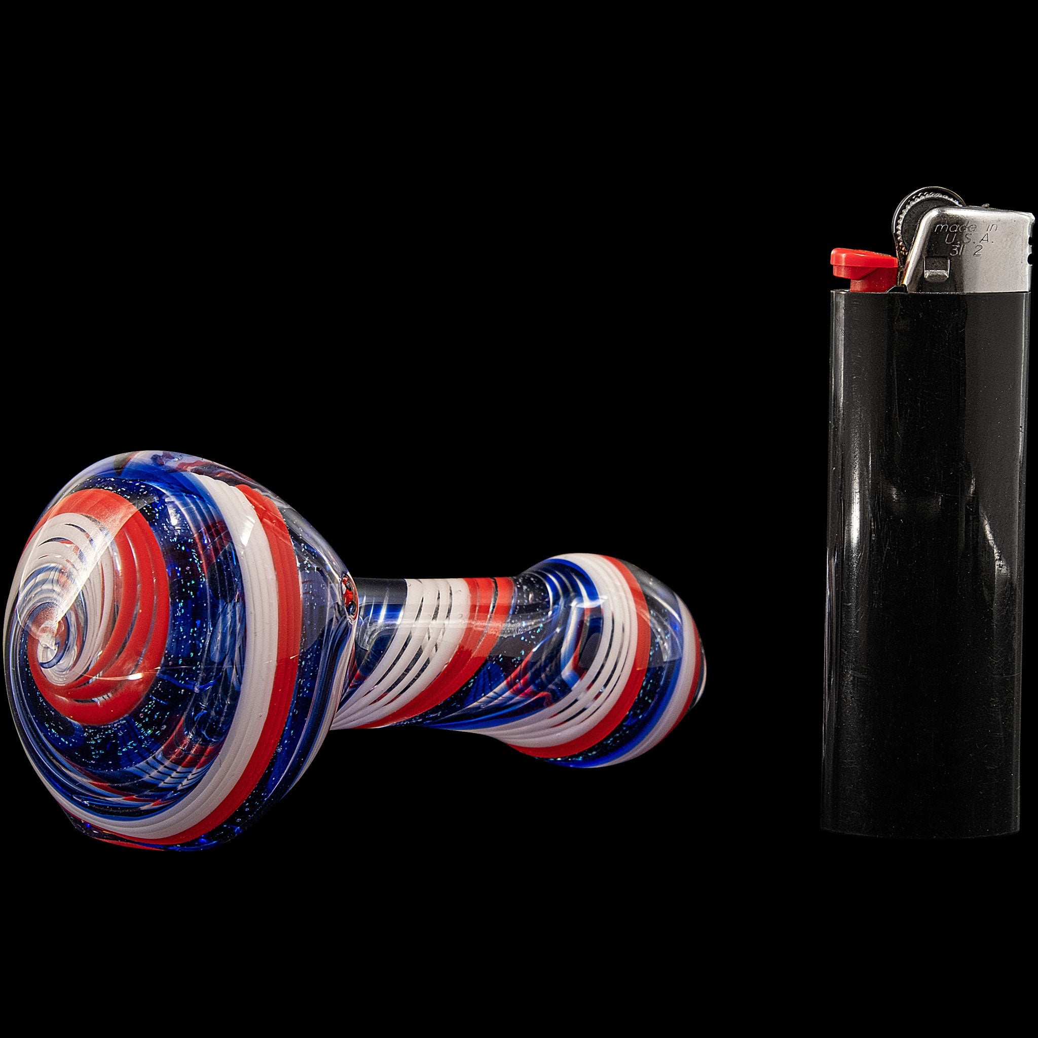 "Stars and Stripes" Glass Spoon Pipe - Discreet Smoker