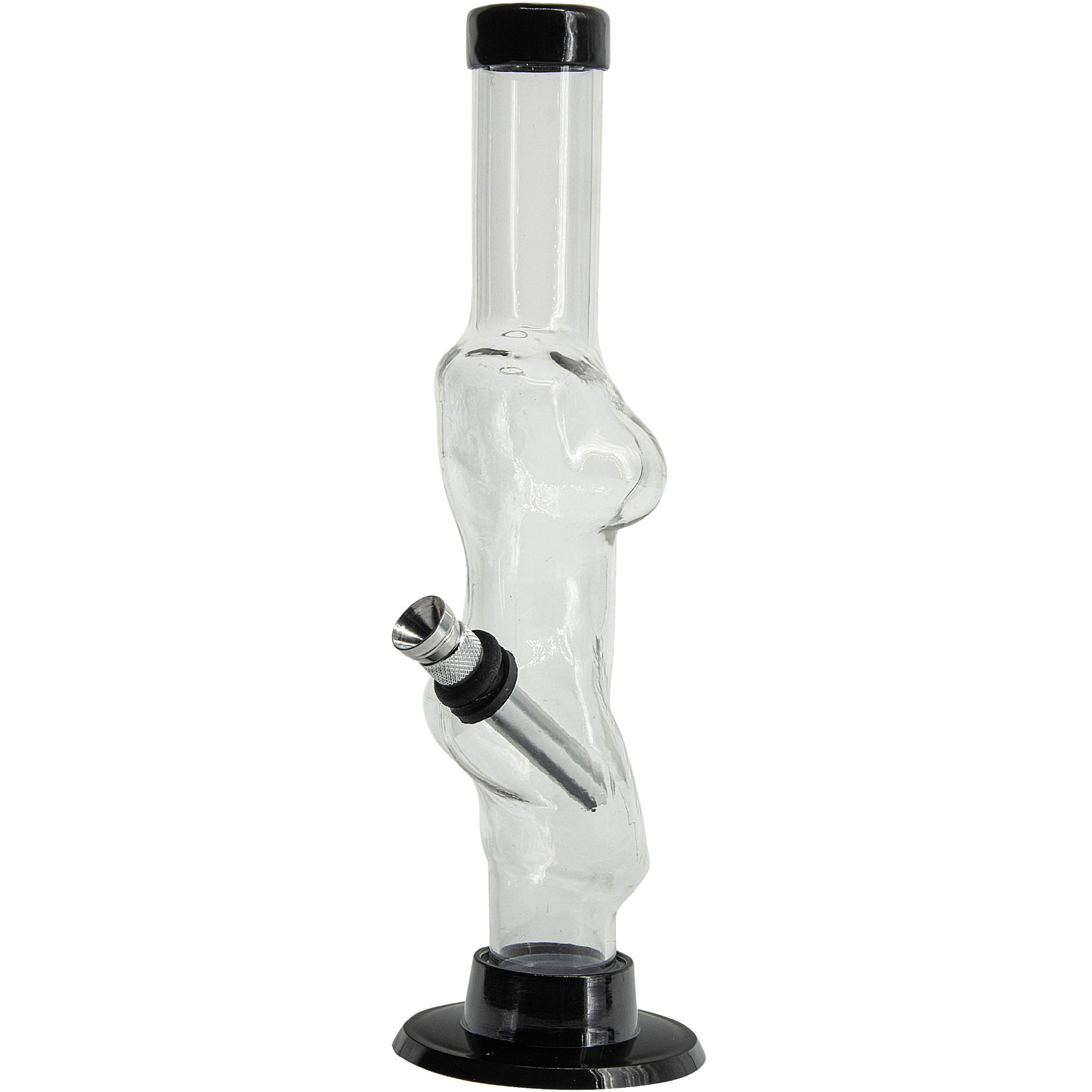 JM Enterprises 8" Acrylic Lady Contour Bong - Multiple Colors - Discreet Smoker