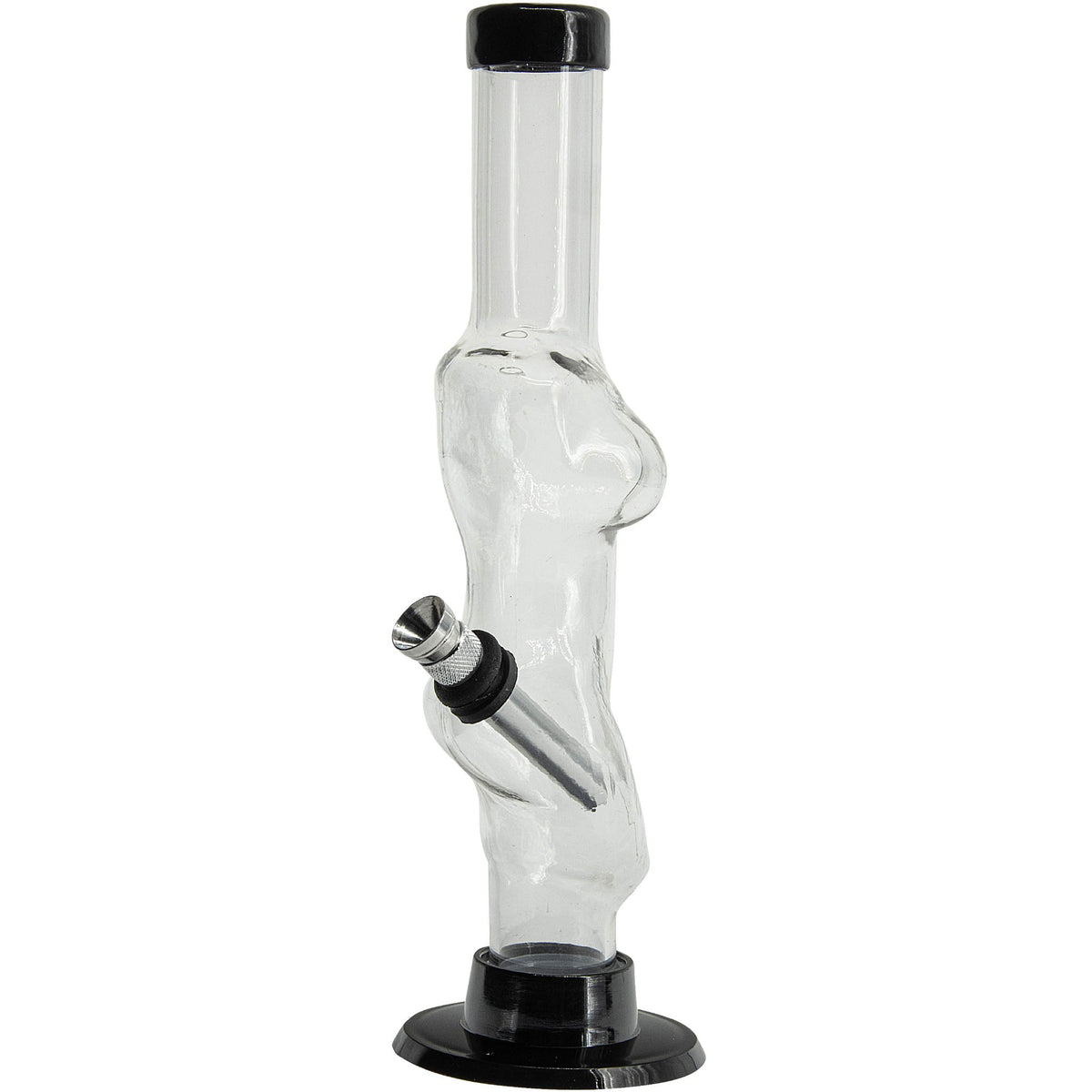JM Enterprises 8" Acrylic Lady Contour Bong - Multiple Colors - Discreet Smoker