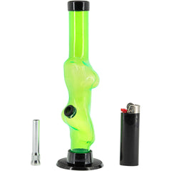 JM Enterprises 8" Acrylic Lady Contour Bong - Multiple Colors - Discreet Smoker