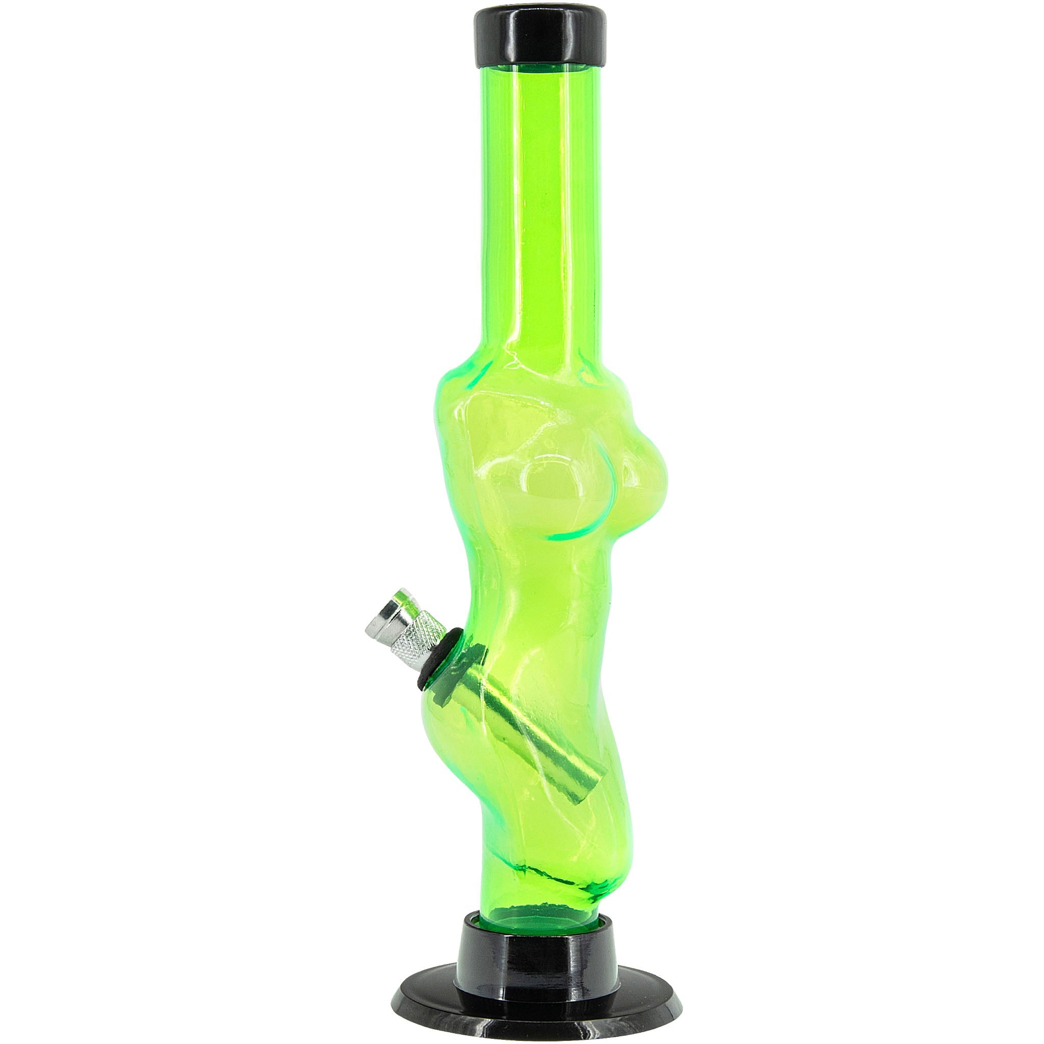 JM Enterprises 8" Acrylic Lady Contour Bong - Multiple Colors - Discreet Smoker