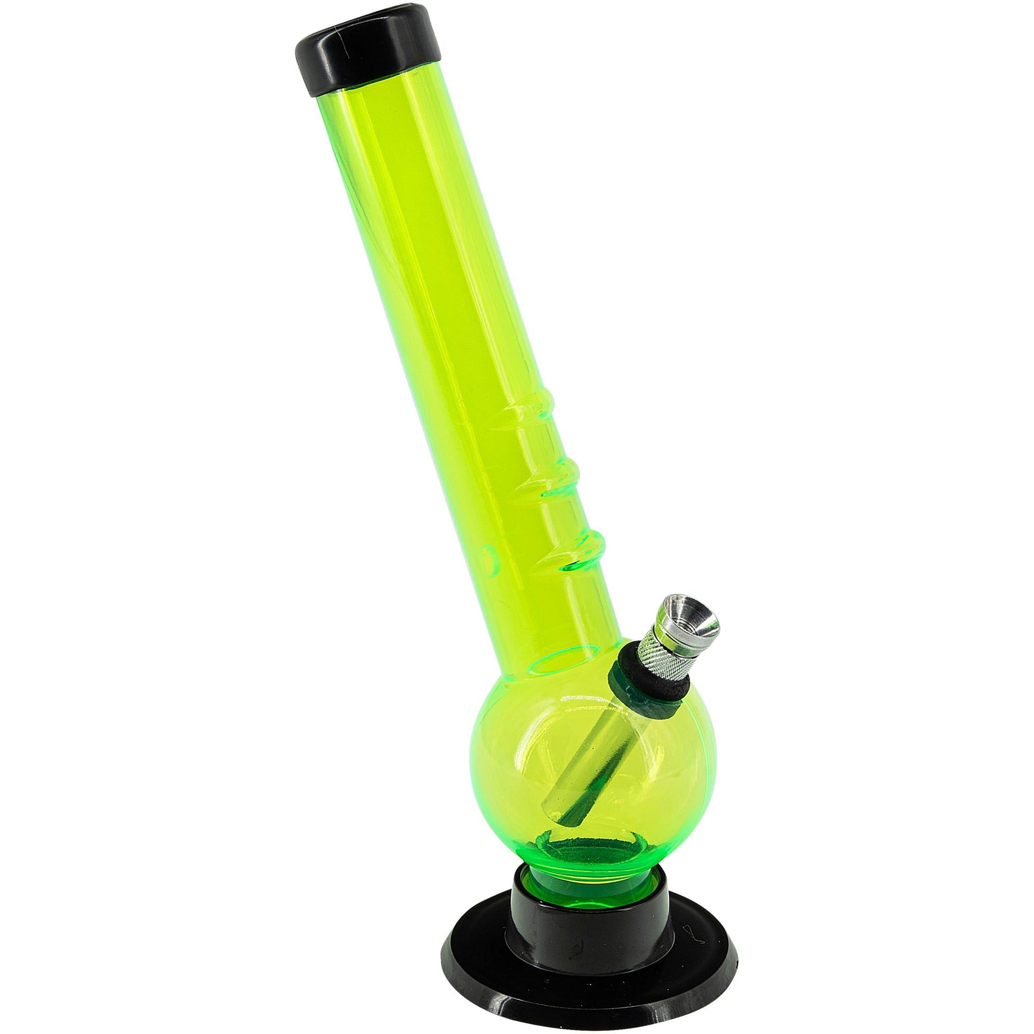 JM Enterprises 8" Acrylic Angled Neck Bubble Bong - Multiple Colors - Discreet Smoker