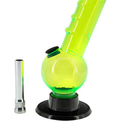 JM Enterprises 8" Acrylic Angled Neck Bubble Bong - Multiple Colors - Discreet Smoker