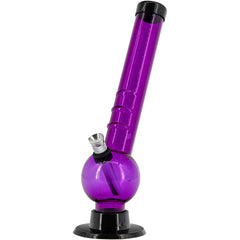 JM Enterprises 8" Acrylic Angled Neck Bubble Bong - Multiple Colors - Discreet Smoker