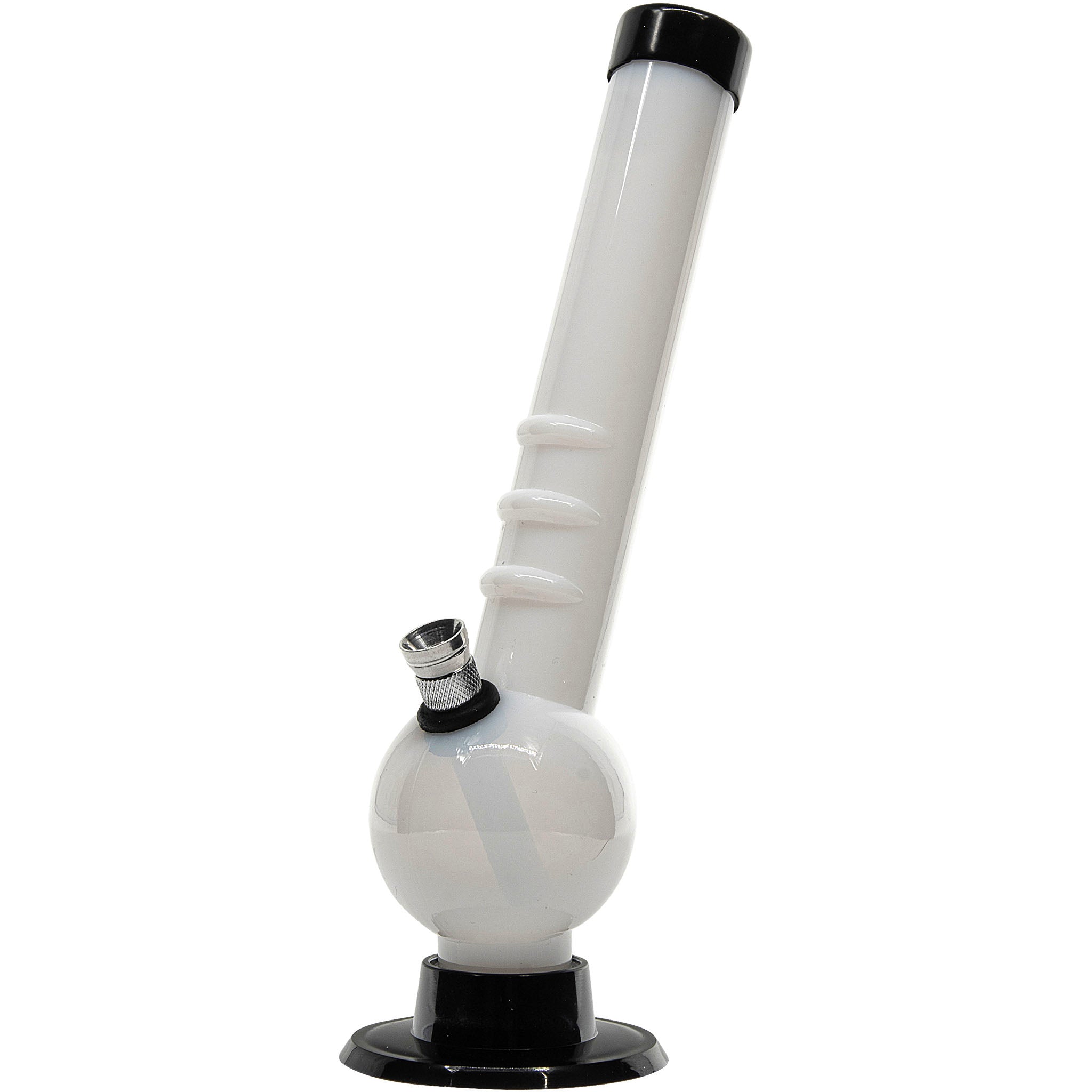 JM Enterprises 8" Acrylic Angled Neck Bubble Bong - Multiple Colors - Discreet Smoker