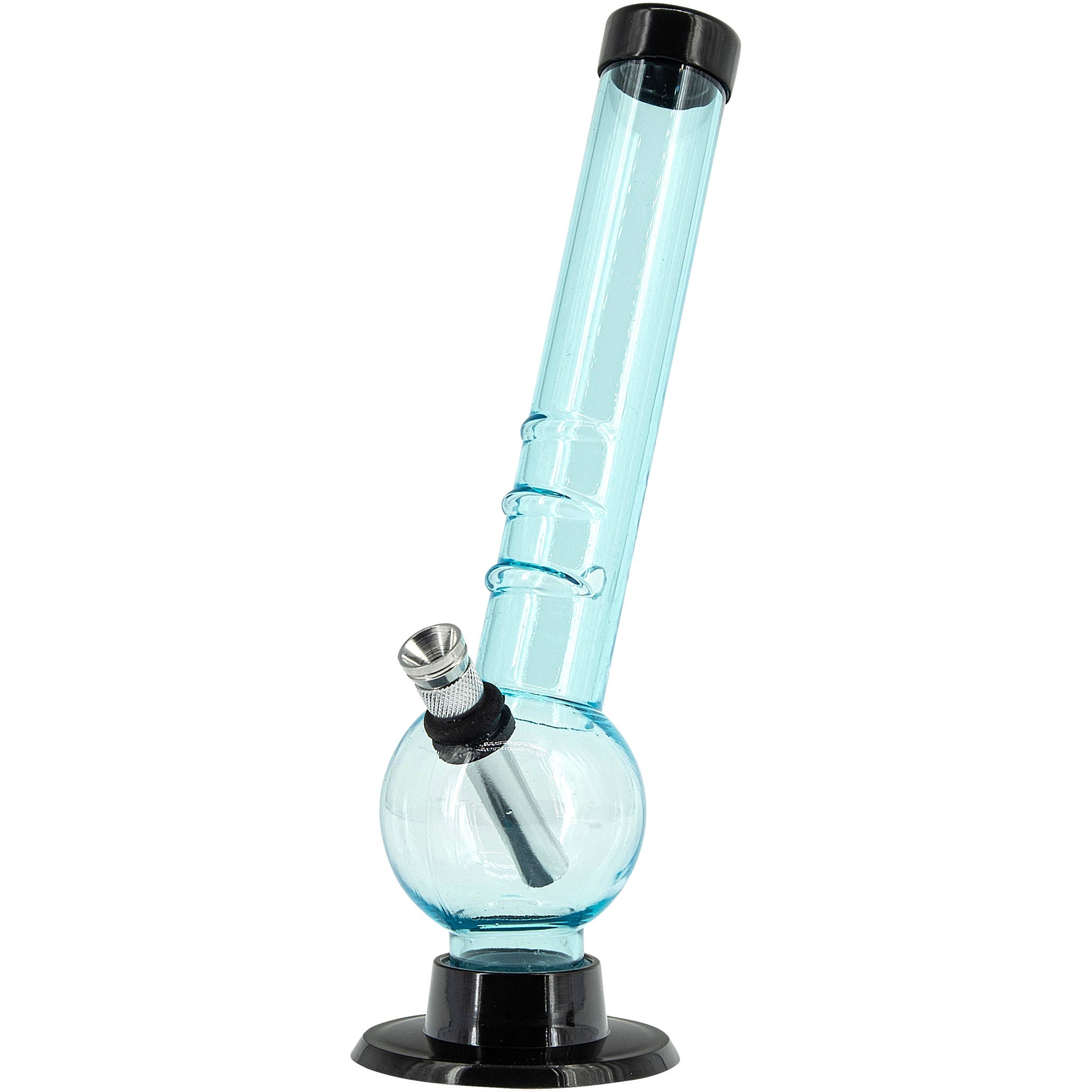 JM Enterprises 8" Acrylic Angled Neck Bubble Bong - Multiple Colors - Discreet Smoker