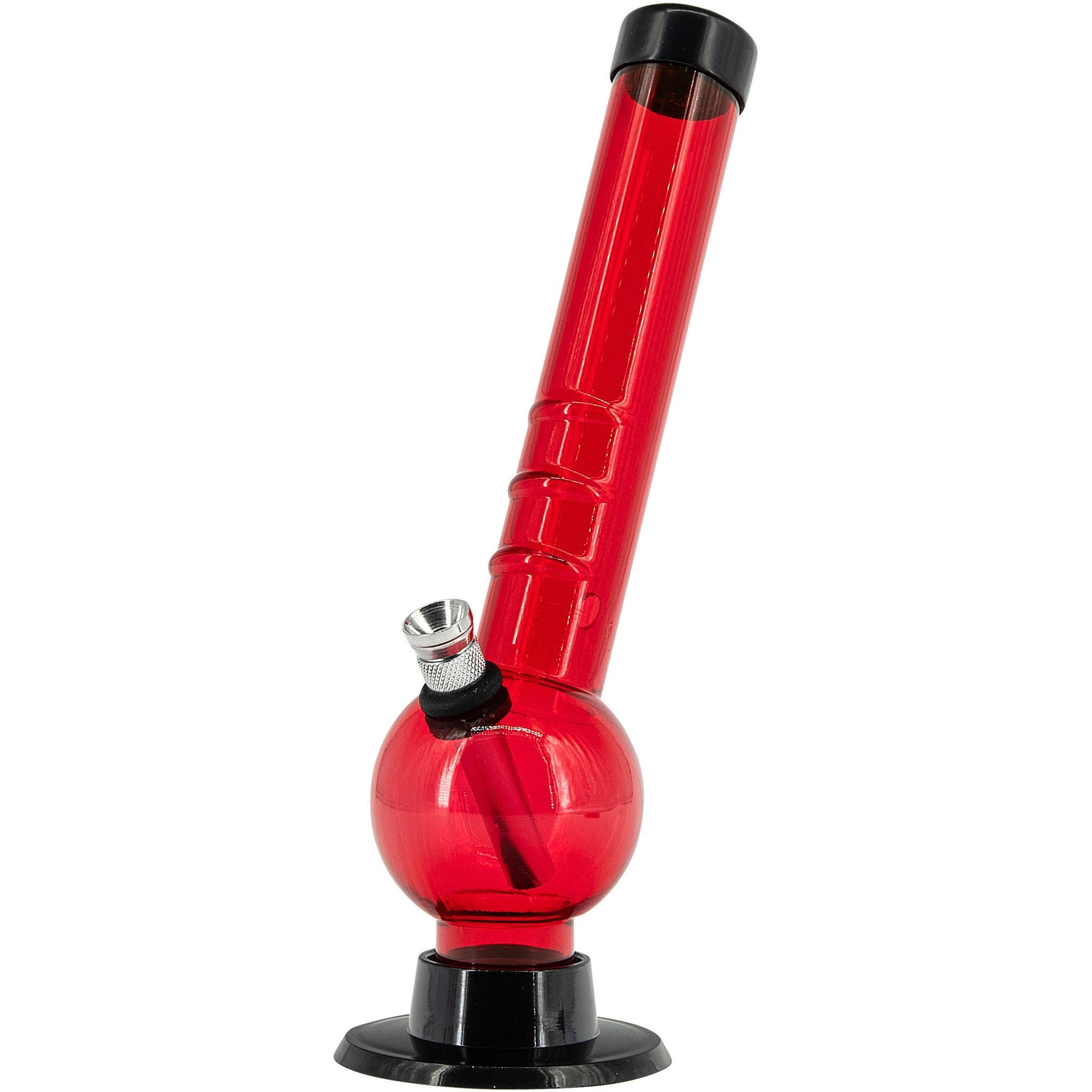 JM Enterprises 8" Acrylic Angled Neck Bubble Bong - Multiple Colors - Discreet Smoker