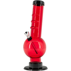 JM Enterprises 9-12" Acrylic Angled Neck Straight Tube Bubble Bong - Multiple Colors - Discreet Smoker