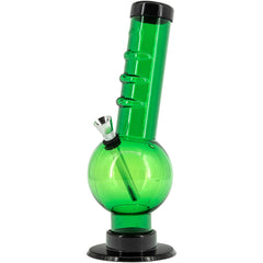 JM Enterprises 9-12" Acrylic Angled Neck Straight Tube Bubble Bong - Multiple Colors - Discreet Smoker