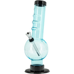 JM Enterprises 9-12" Acrylic Angled Neck Straight Tube Bubble Bong - Multiple Colors - Discreet Smoker