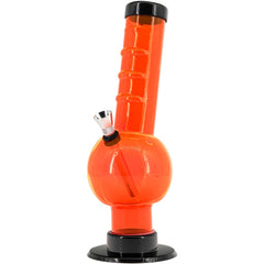JM Enterprises 9-12" Acrylic Angled Neck Straight Tube Bubble Bong - Multiple Colors - Discreet Smoker