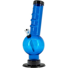 JM Enterprises 9-12" Acrylic Angled Neck Straight Tube Bubble Bong - Multiple Colors - Discreet Smoker