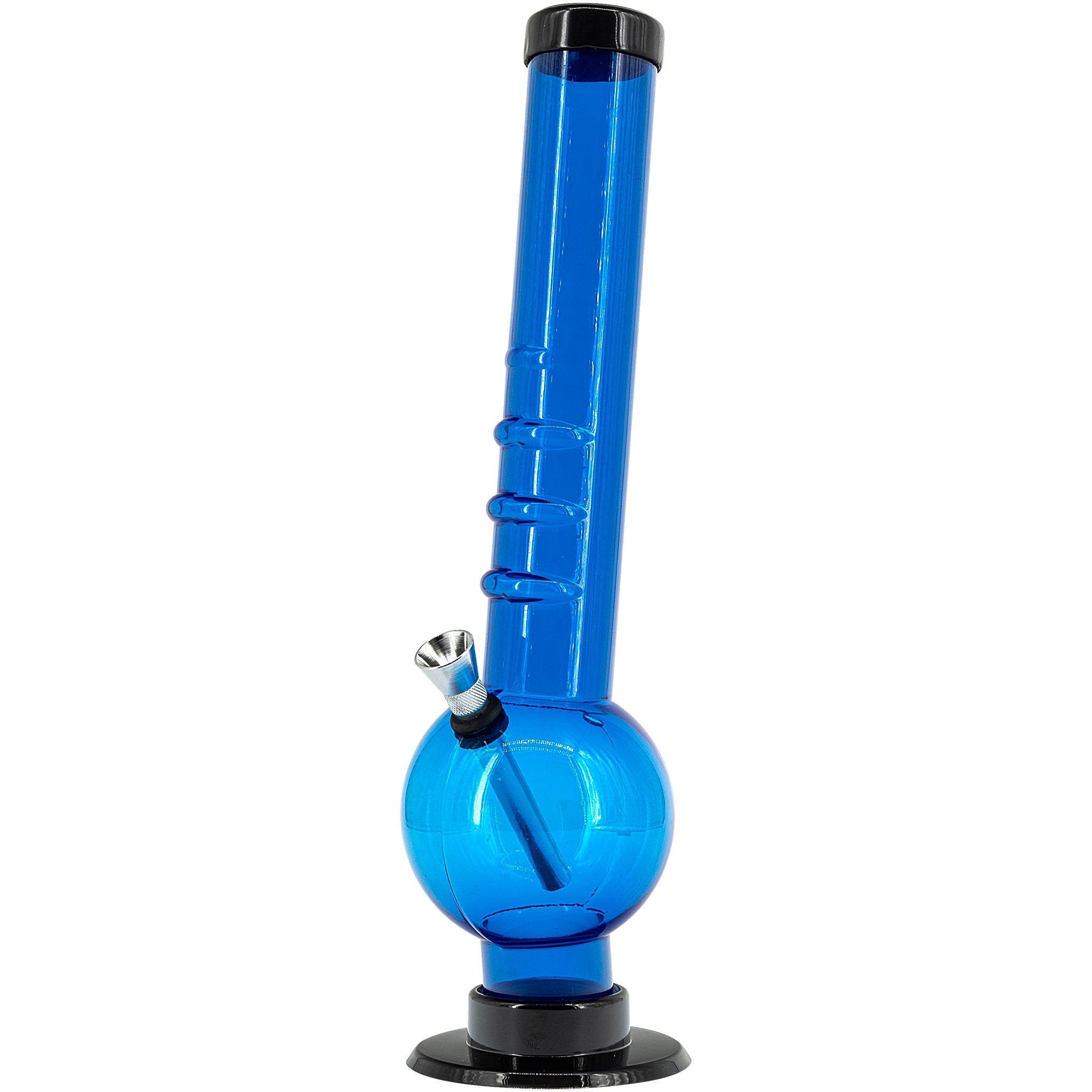 JM Enterprises 9-12" Acrylic Angled Neck Straight Tube Bubble Bong - Multiple Colors - Discreet Smoker