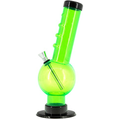 JM Enterprises 9-12" Acrylic Angled Neck Straight Tube Bubble Bong - Multiple Colors - Discreet Smoker