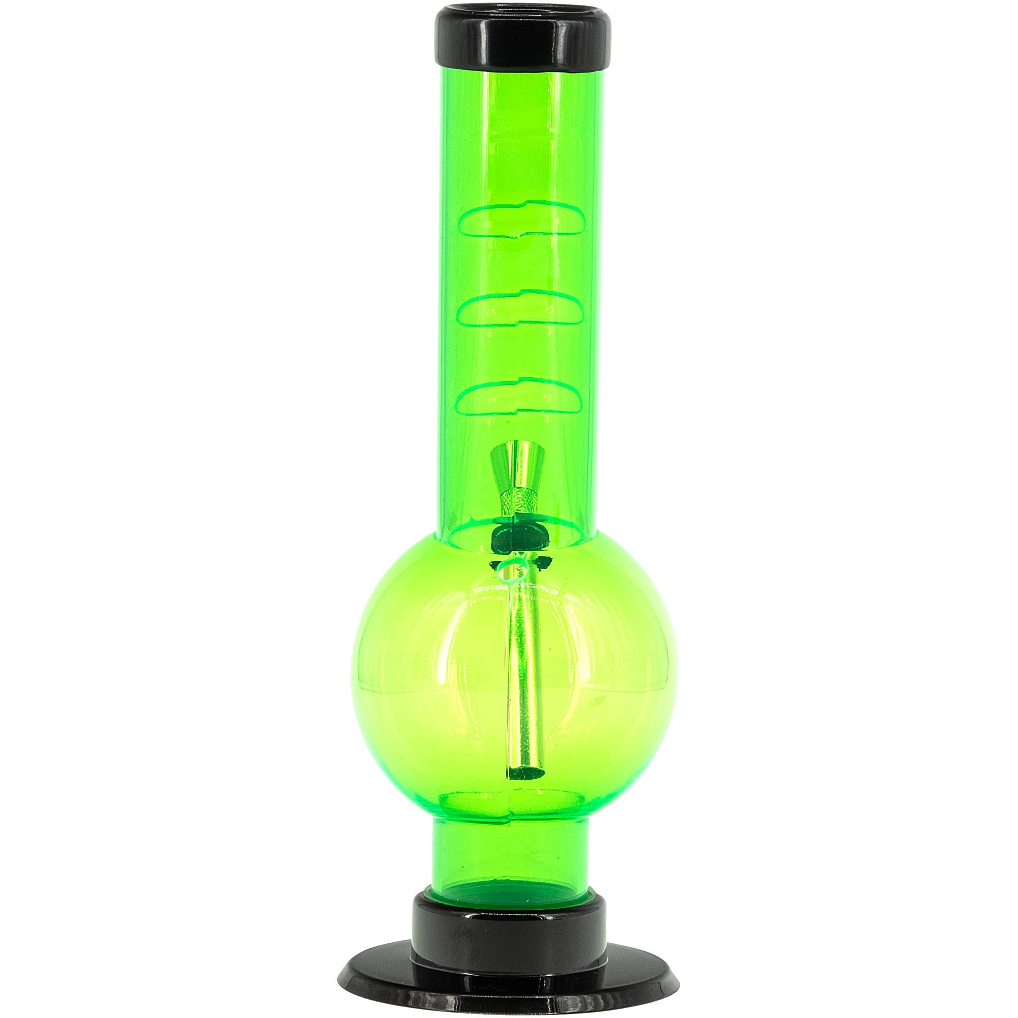 JM Enterprises 9-12" Acrylic Angled Neck Straight Tube Bubble Bong - Multiple Colors - Discreet Smoker