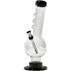 JM Enterprises 9-12" Acrylic Angled Neck Straight Tube Bubble Bong - Multiple Colors - Discreet Smoker
