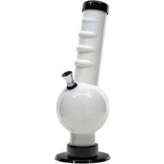 JM Enterprises 9-12" Acrylic Angled Neck Straight Tube Bubble Bong - Multiple Colors - Discreet Smoker