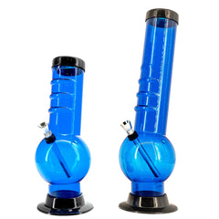 JM Enterprises 9-12" Acrylic Bent Neck Bubble Base Bong - Multiple Colors - Discreet Smoker
