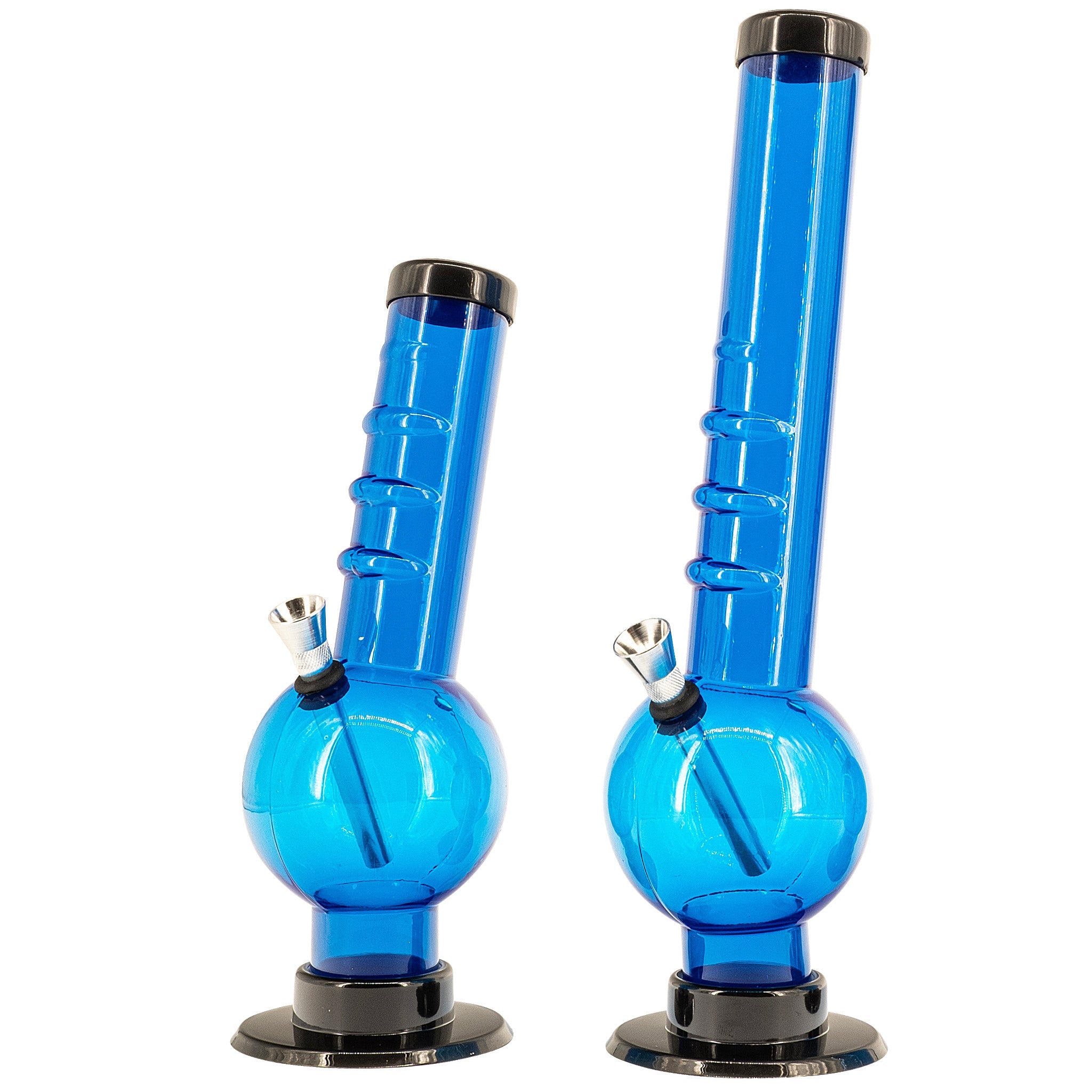 JM Enterprises 9-12" Acrylic Angled Neck Straight Tube Bubble Bong - Multiple Colors - Discreet Smoker