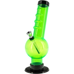 JM Enterprises 9-12" Acrylic Angled Neck Straight Tube Bubble Bong - Multiple Colors - Discreet Smoker