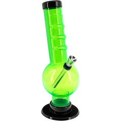 JM Enterprises 9-12" Acrylic Angled Neck Straight Tube Bubble Bong - Multiple Colors - Discreet Smoker