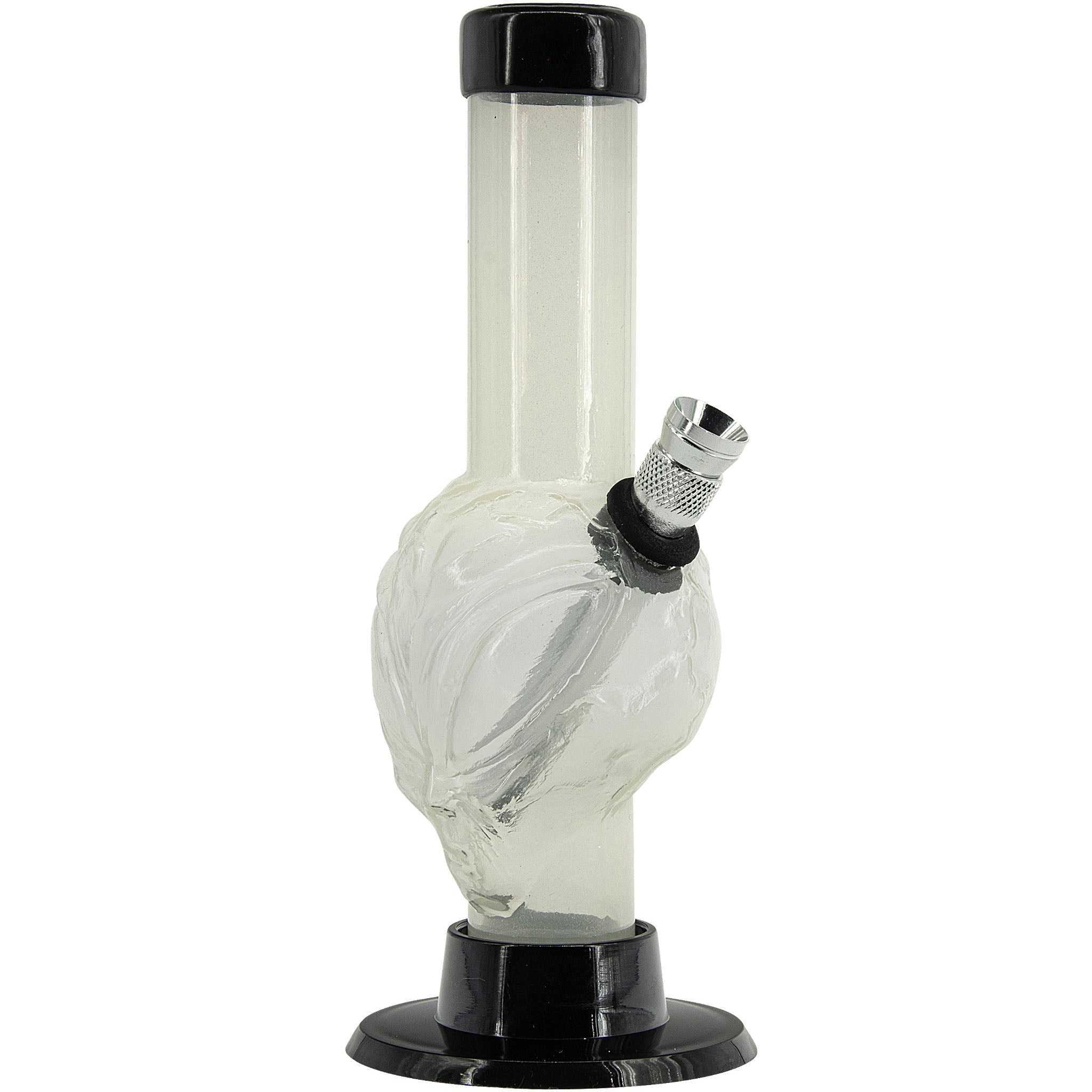 JM Enterprises Mini Skull Acrylic Bong - 6" Tall - Multiple Colors - Discreet Smoker
