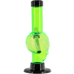 JM Enterprises Mini Skull Acrylic Bong - 6" Tall - Multiple Colors - Discreet Smoker