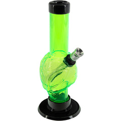 JM Enterprises Mini Skull Acrylic Bong - 6" Tall - Multiple Colors - Discreet Smoker