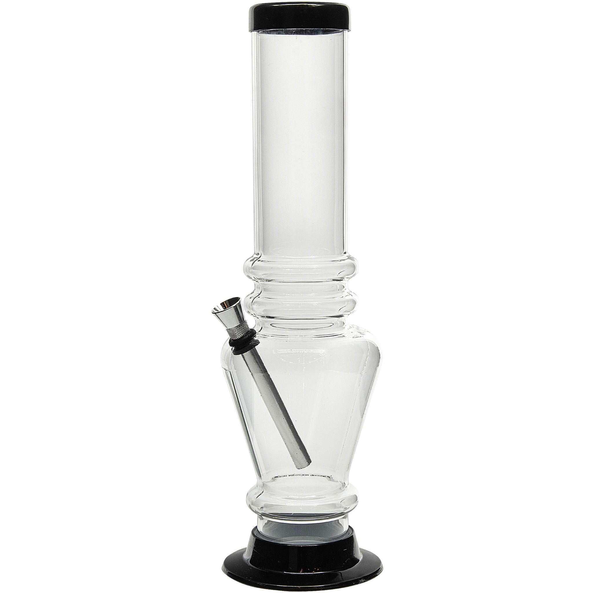 JM Enterprises 12" Acrylic Vase Base Bong - Multiple Colors - Discreet Smoker